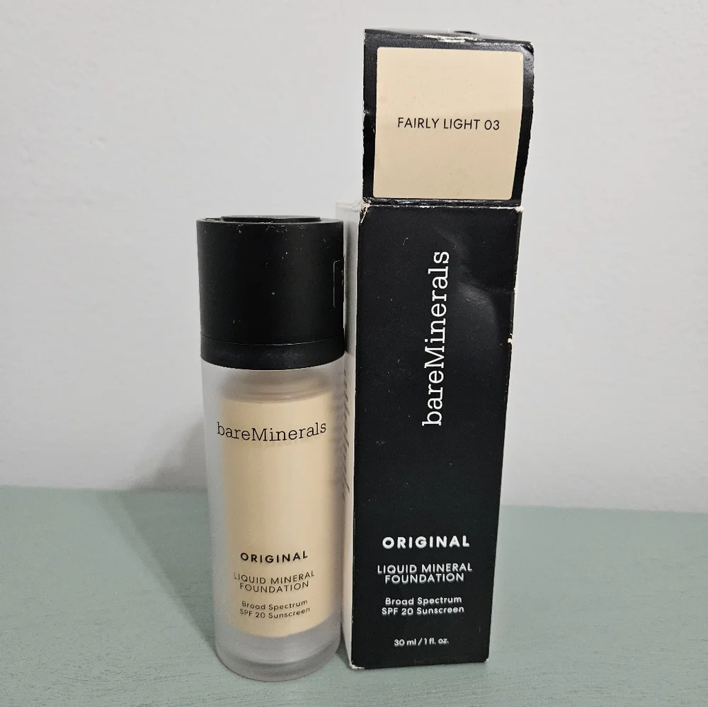 bareMinerals Original Liquid Mineral Foundation Fairly Light 03 NEW SPF 20 Vegan